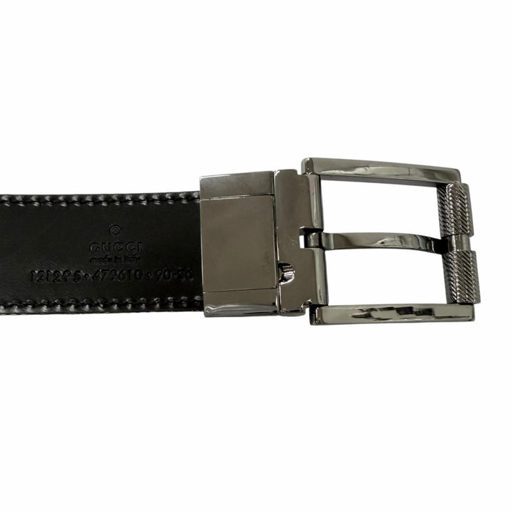 Great GUCCI belt Silver pin buckle beige leather mens