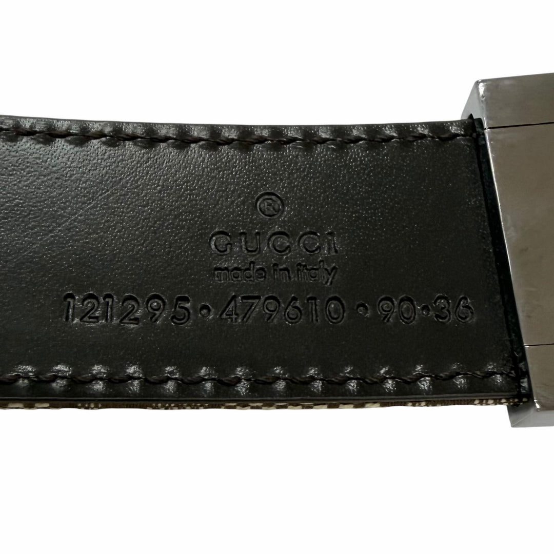 Great GUCCI belt Silver pin buckle beige leather mens