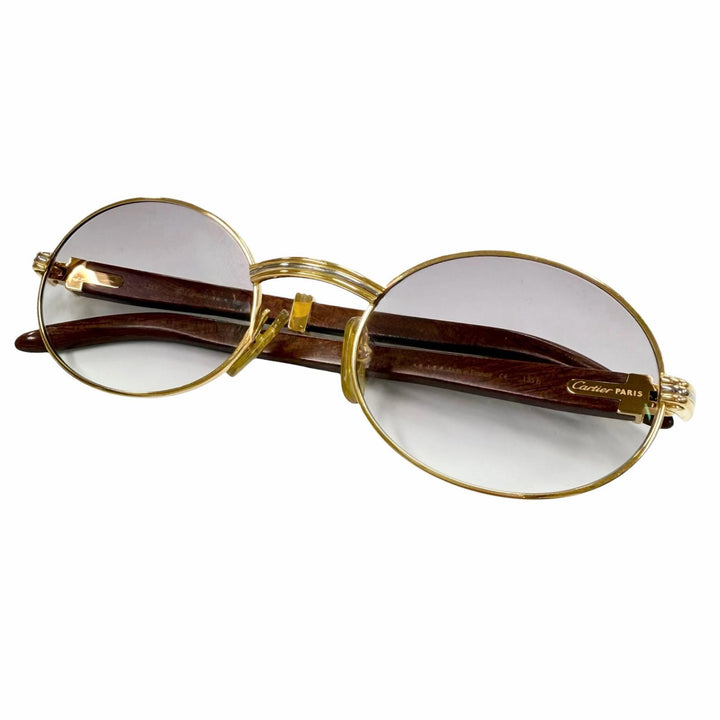 Very Good Cartier sunglasses Trinity gold Wood mens