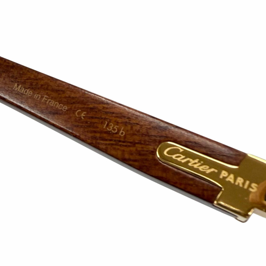 Very Good Cartier sunglasses Trinity gold Wood mens