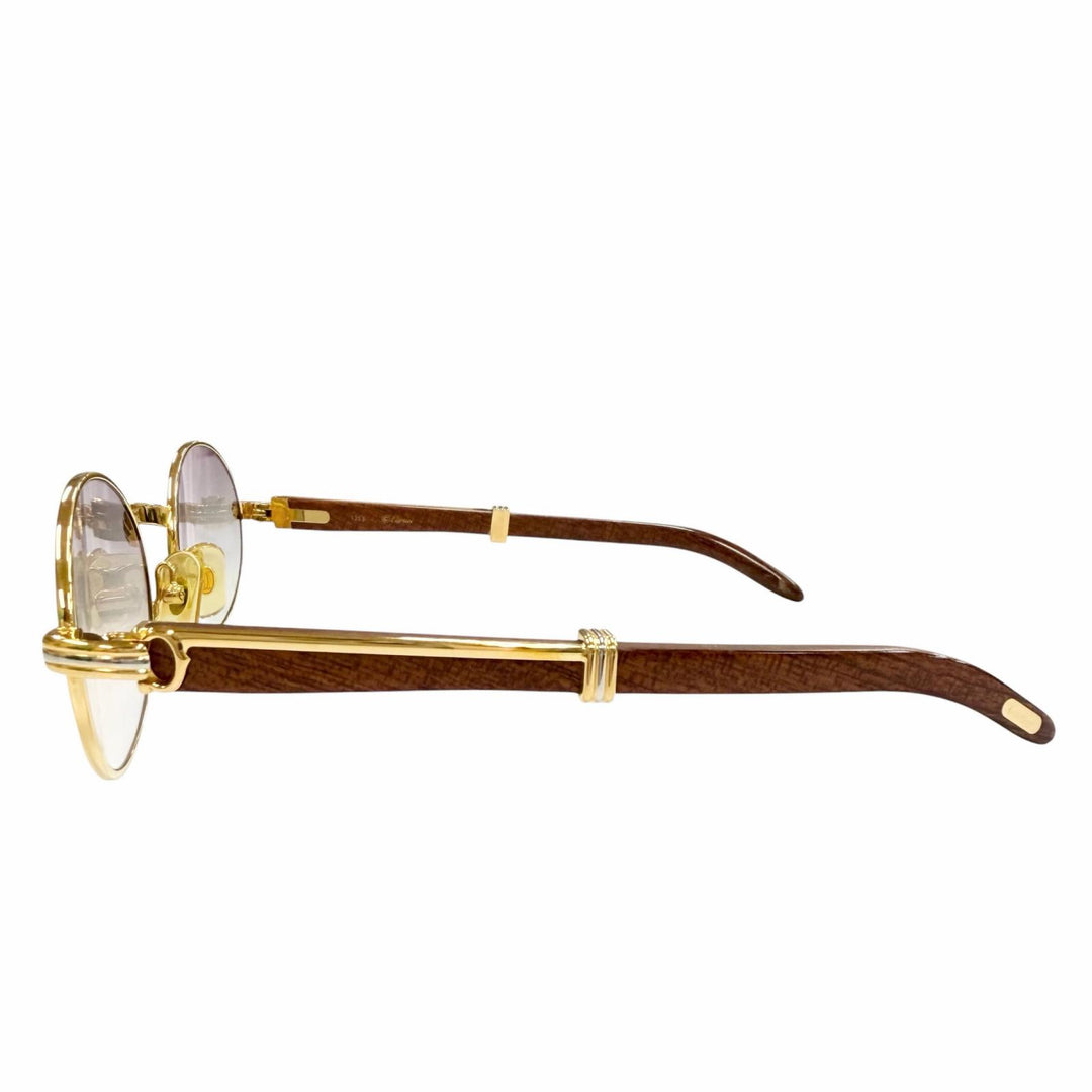 Very Good Cartier sunglasses Trinity gold Wood mens
