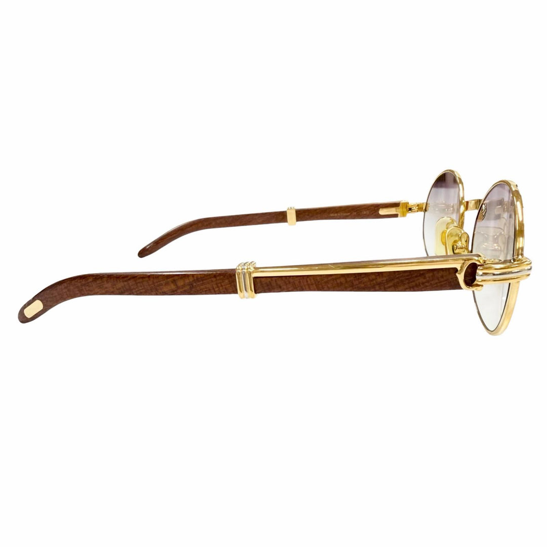 Very Good Cartier sunglasses Trinity gold Wood mens