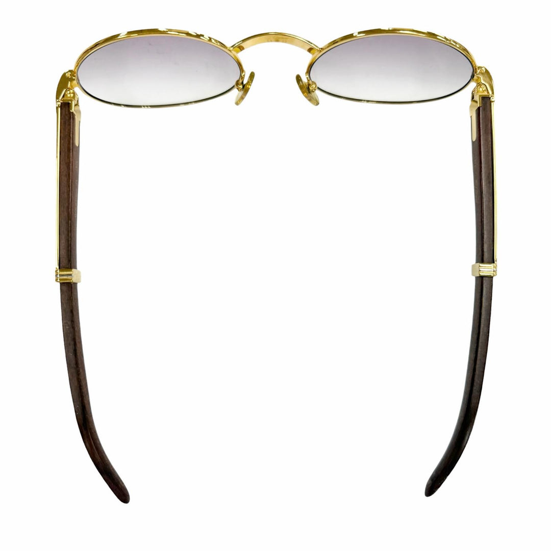Very Good Cartier sunglasses Trinity gold Wood mens