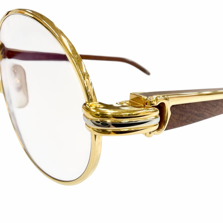 Very Good Cartier sunglasses Trinity gold Wood mens