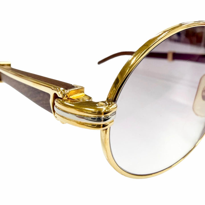 Very Good Cartier sunglasses Trinity gold Wood mens