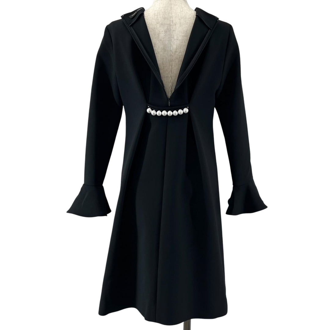 Excellent YOKO CHAN one piece Faux Pearl black polyester Women 38 YCD-318-401