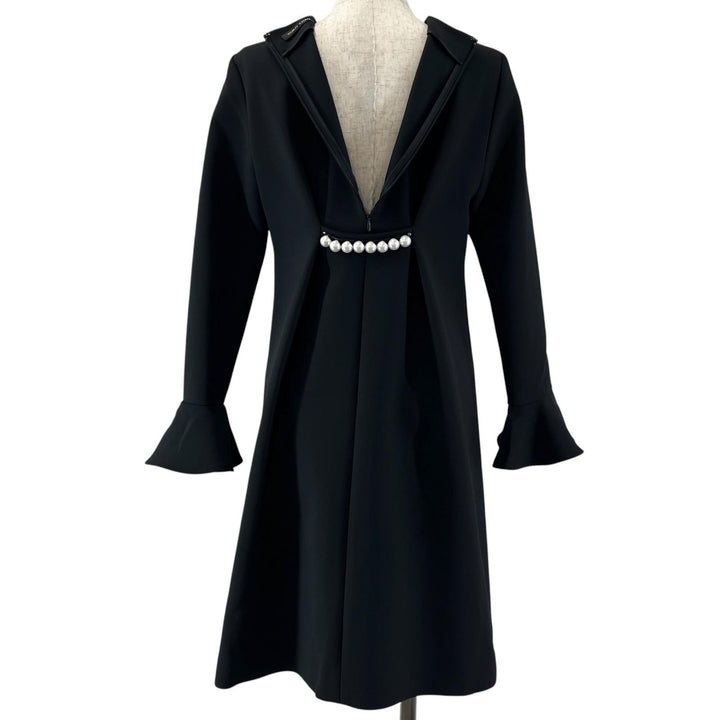 Excellent YOKO CHAN one piece Faux Pearl black polyester Women 38 YCD-318-401
