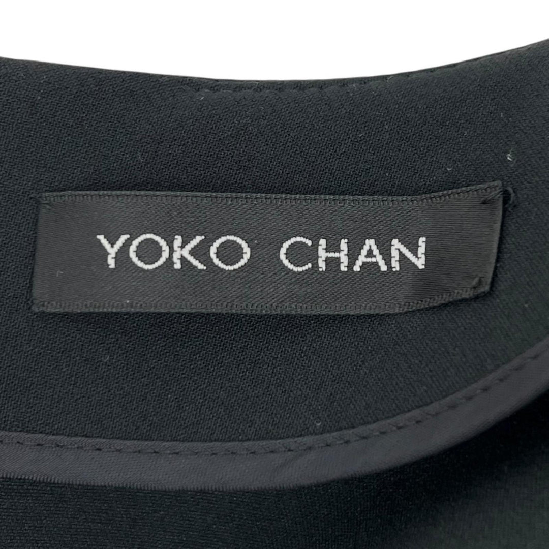 Excellent YOKO CHAN one piece Faux Pearl black polyester Women 38 YCD-318-401