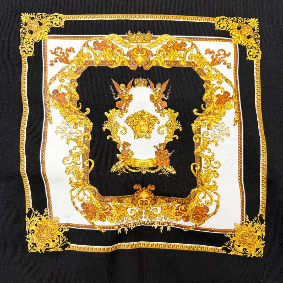 Excellent VERSACE sweat Medusa Arm Logo Print Sweatshirt black cotton mens L