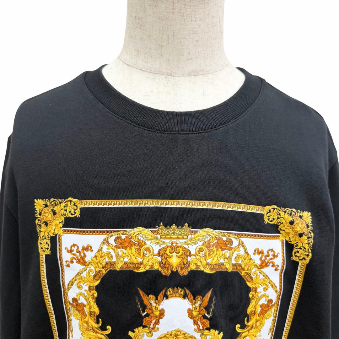 Excellent VERSACE sweat Medusa Arm Logo Print Sweatshirt black cotton mens L
