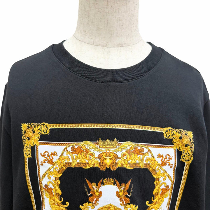 Excellent VERSACE sweat Medusa Arm Logo Print Sweatshirt black cotton mens L