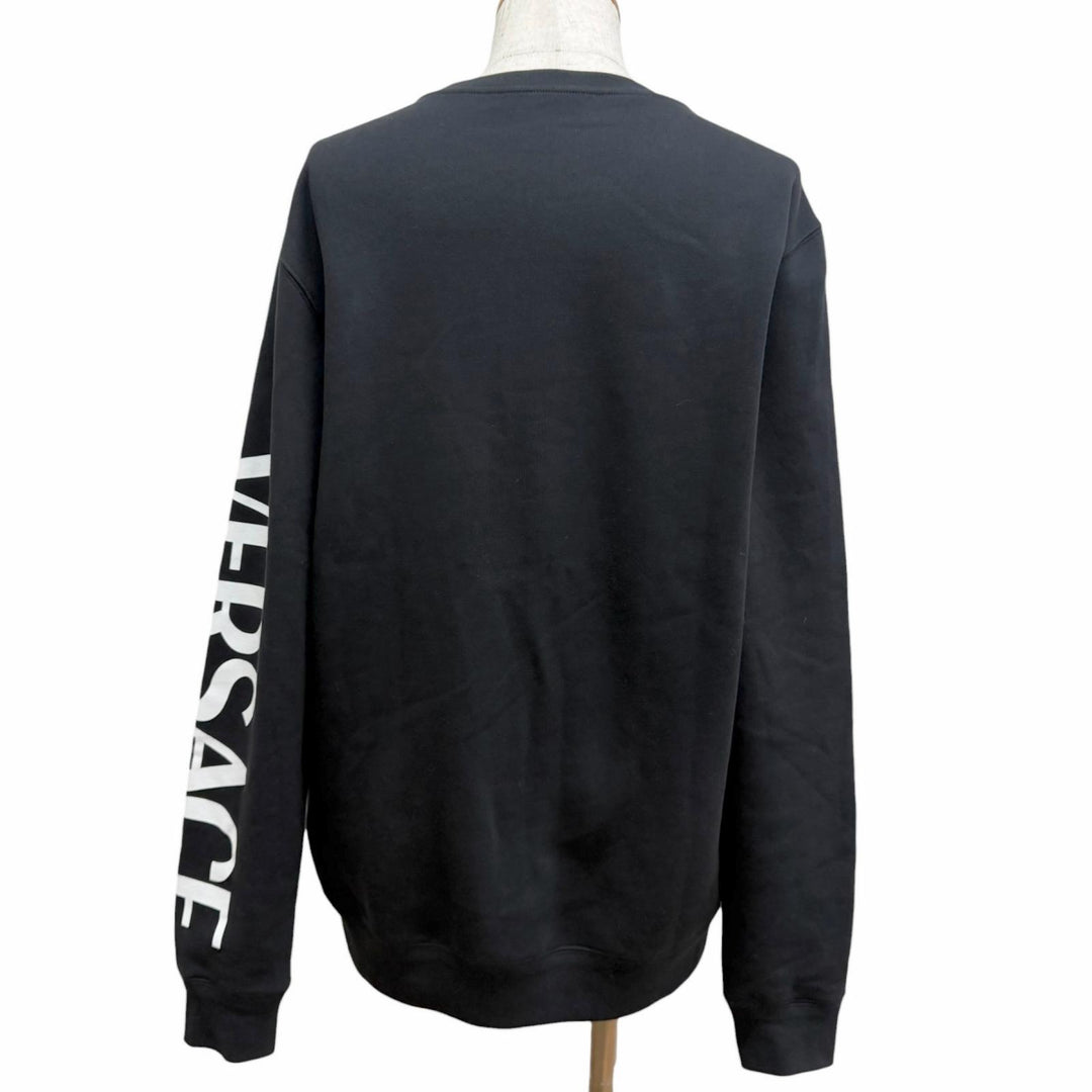 Excellent VERSACE sweat Medusa Arm Logo Print Sweatshirt black cotton mens L