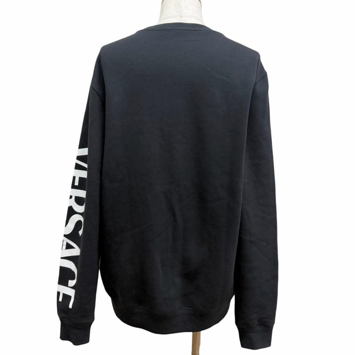 Excellent VERSACE sweat Medusa Arm Logo Print Sweatshirt black cotton mens L