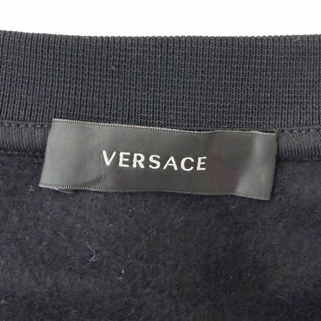 Excellent VERSACE sweat Medusa Arm Logo Print Sweatshirt black cotton mens L
