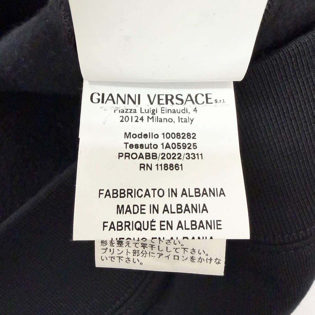 Excellent VERSACE sweat Medusa Arm Logo Print Sweatshirt black cotton mens L