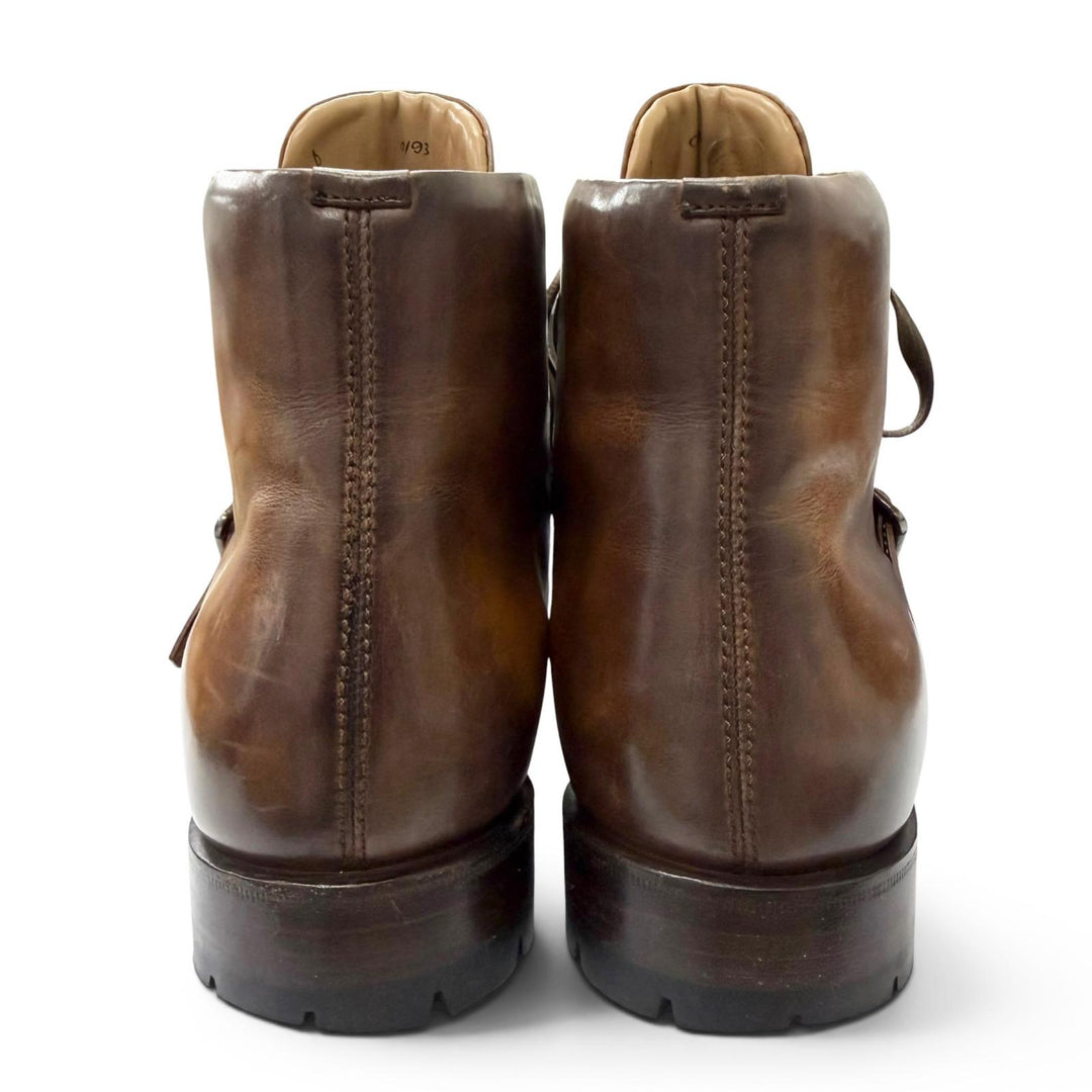 Very Good Berluti Ankle boots Brunico Lace-up belt included Brown leather mens 9