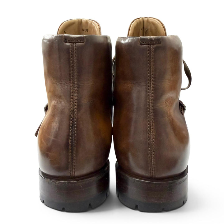 Very Good Berluti Ankle boots Brunico Lace-up belt included Brown leather mens 9
