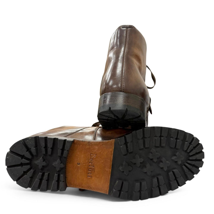 Very Good Berluti Ankle boots Brunico Lace-up belt included Brown leather mens 9
