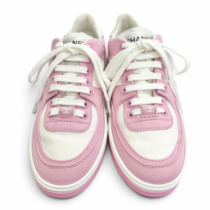 Excellent CHANEL sneakers COCO Mark Bicolor pink canvas Women G45352