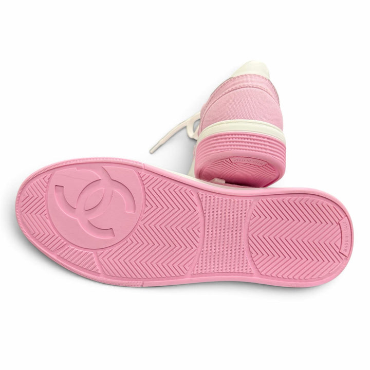 Excellent CHANEL sneakers COCO Mark Bicolor pink canvas Women G45352