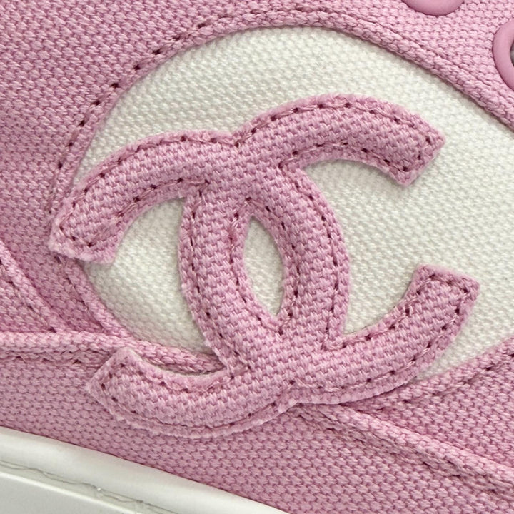 Excellent CHANEL sneakers COCO Mark Bicolor pink canvas Women G45352