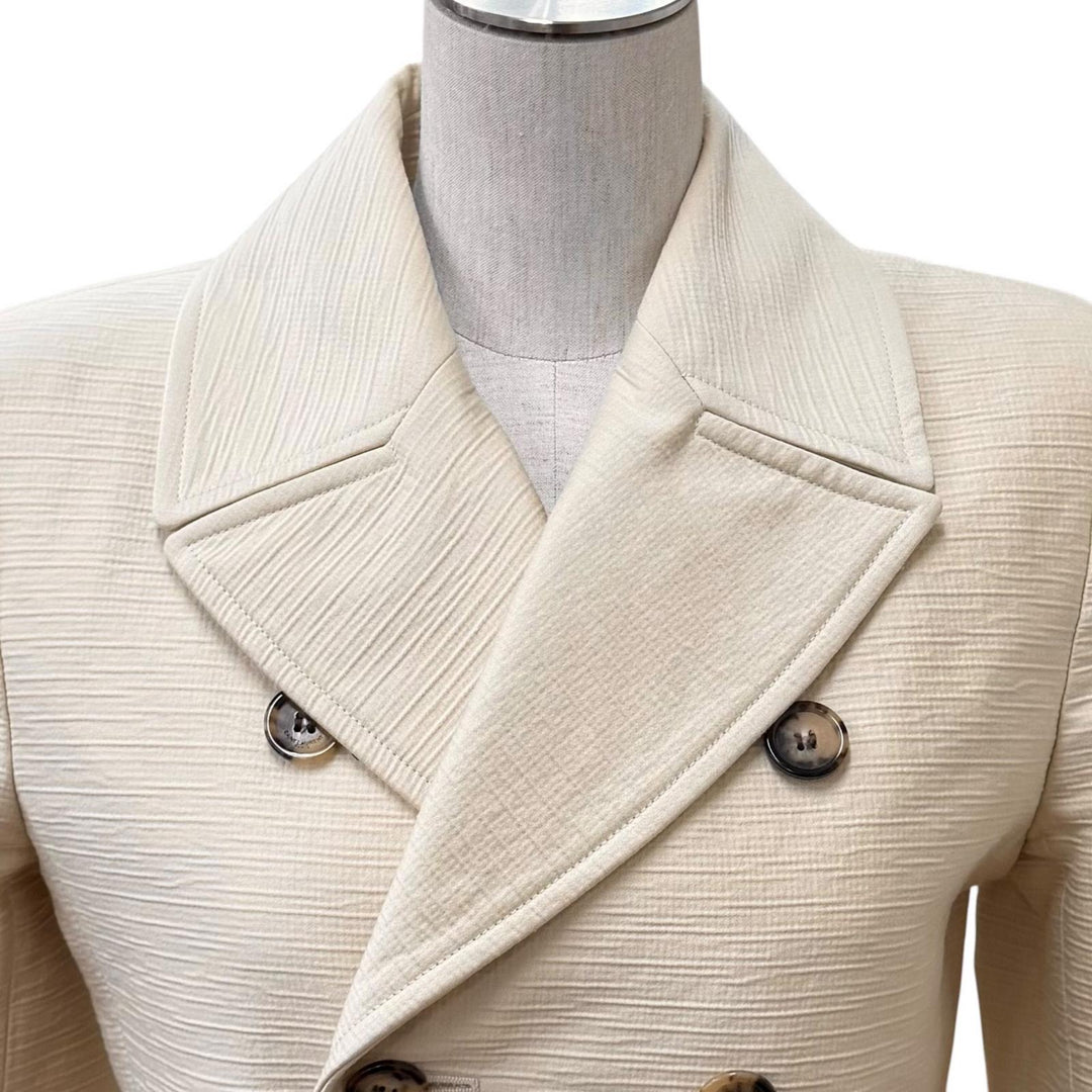 Excellent SAINT LAURENT PARIS trench coat Saharienne Overcoat cotton 778548
