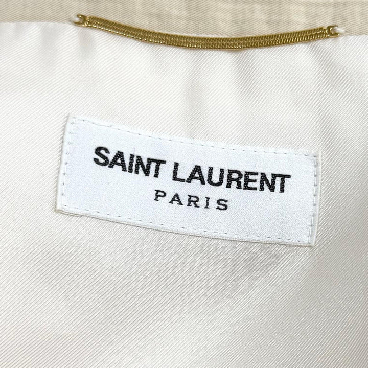Excellent SAINT LAURENT PARIS trench coat Saharienne Overcoat cotton 778548
