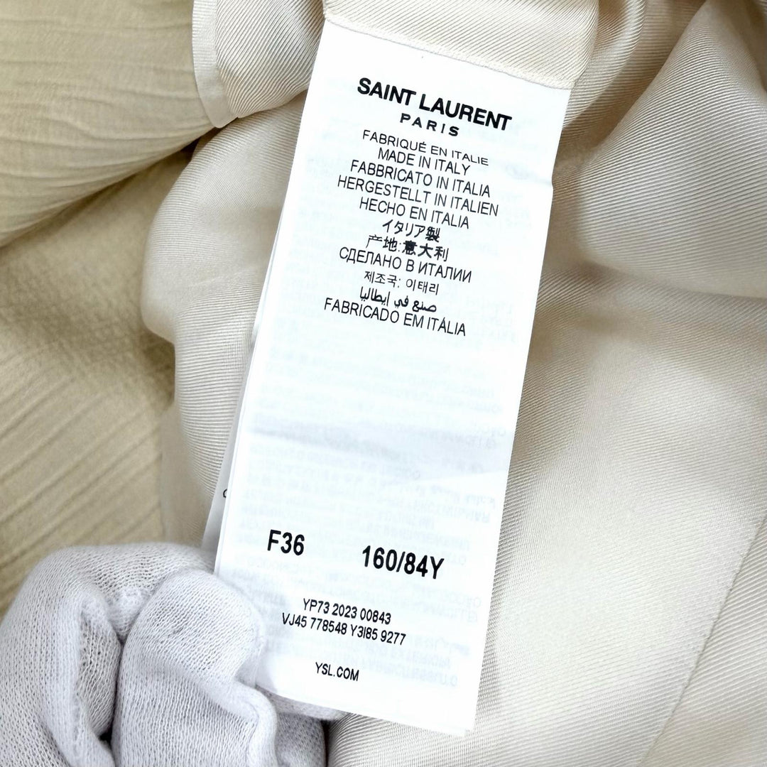Excellent SAINT LAURENT PARIS trench coat Saharienne Overcoat cotton 778548