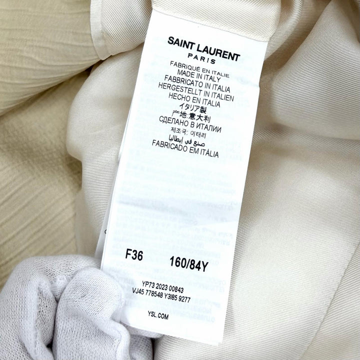 Excellent SAINT LAURENT PARIS trench coat Saharienne Overcoat cotton 778548