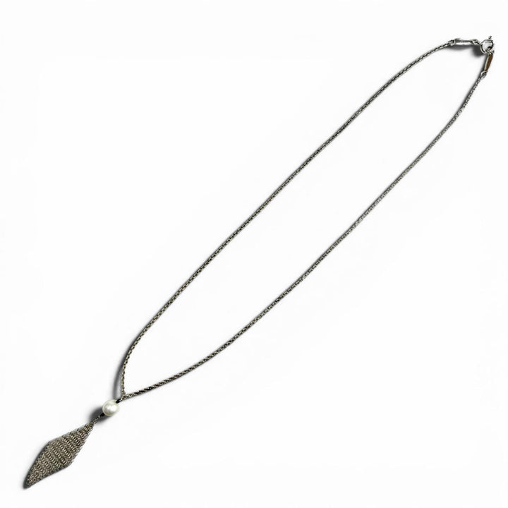 Great TIFFANY&Co. Necklace Mesh Tassel Pendant Silver SV925 Women