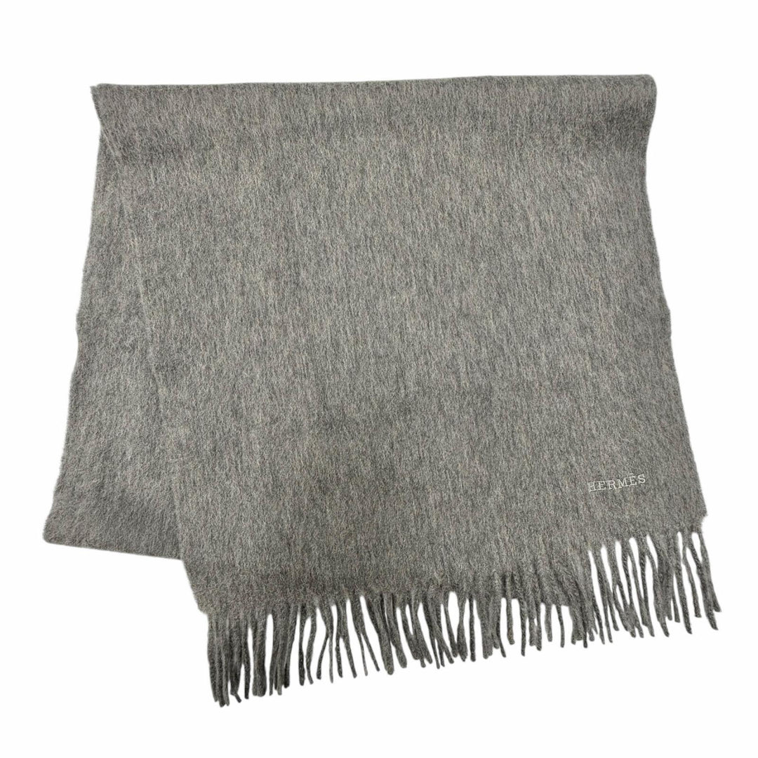 Pristine HERMES Scarf Recto Verso gray cashmere Women