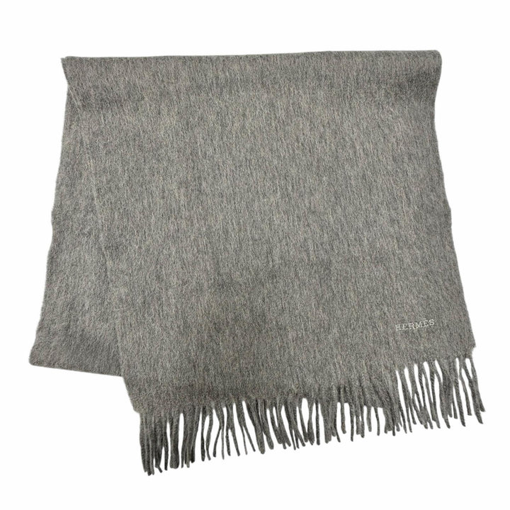Pristine HERMES Scarf Recto Verso gray cashmere Women