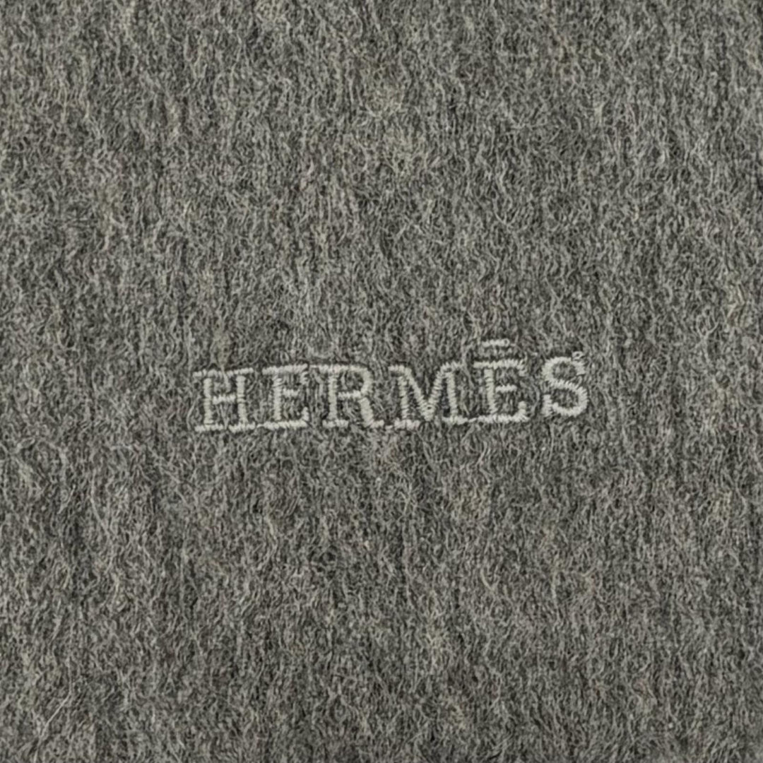 Pristine HERMES Scarf Recto Verso gray cashmere Women
