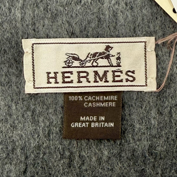 Pristine HERMES Scarf Recto Verso gray cashmere Women