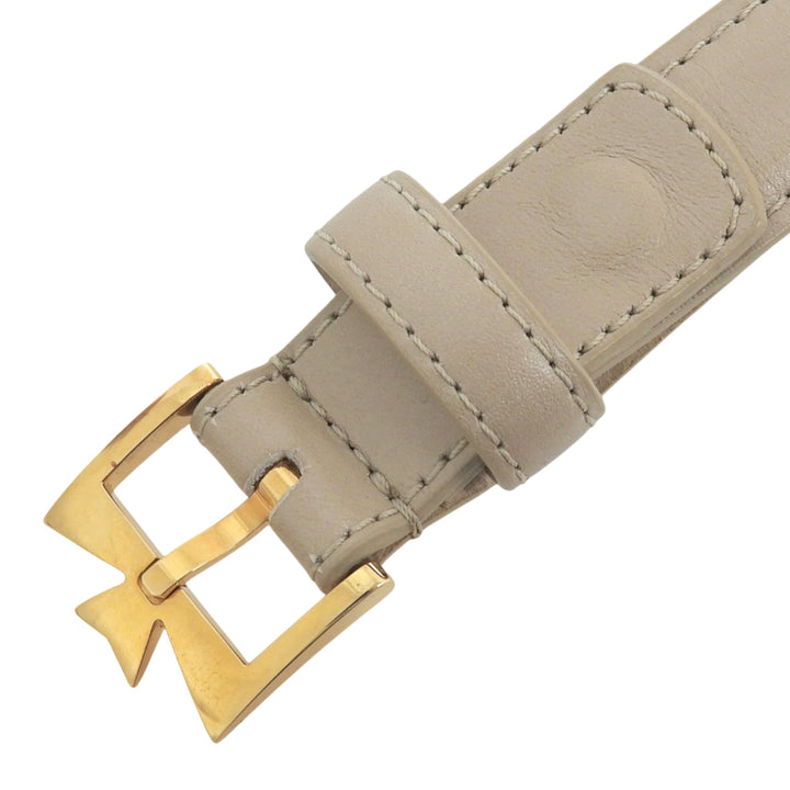 Excellent VACHERON CONSTANTIN belt beige leather mens