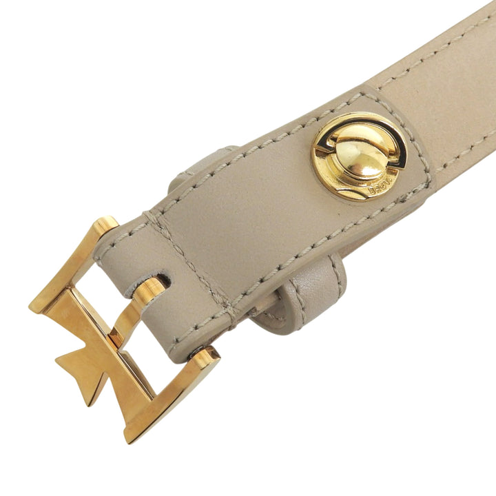 Excellent VACHERON CONSTANTIN belt beige leather mens