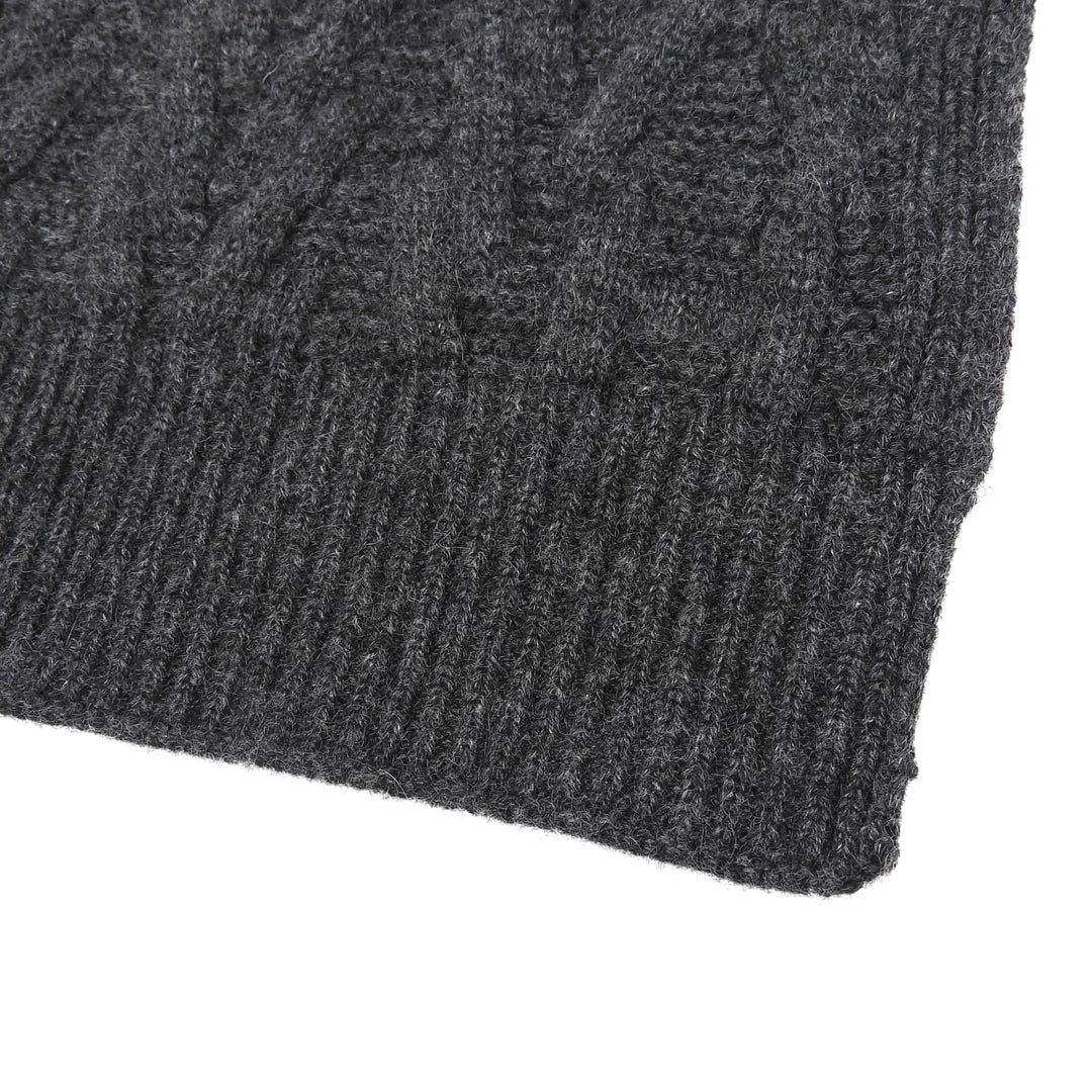 Excellent HERMES Scarf knit Charcoal gray cashmere mens