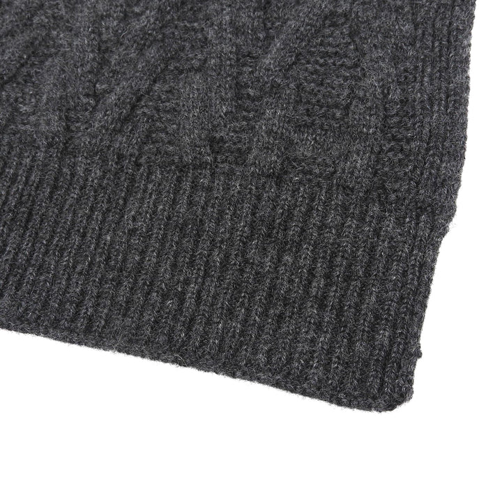 Excellent HERMES Scarf knit Charcoal gray cashmere mens