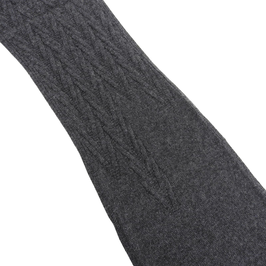 Excellent HERMES Scarf knit Charcoal gray cashmere mens