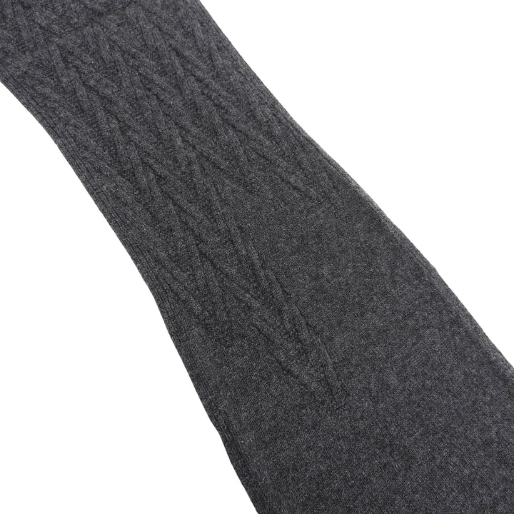 Excellent HERMES Scarf knit Charcoal gray cashmere mens