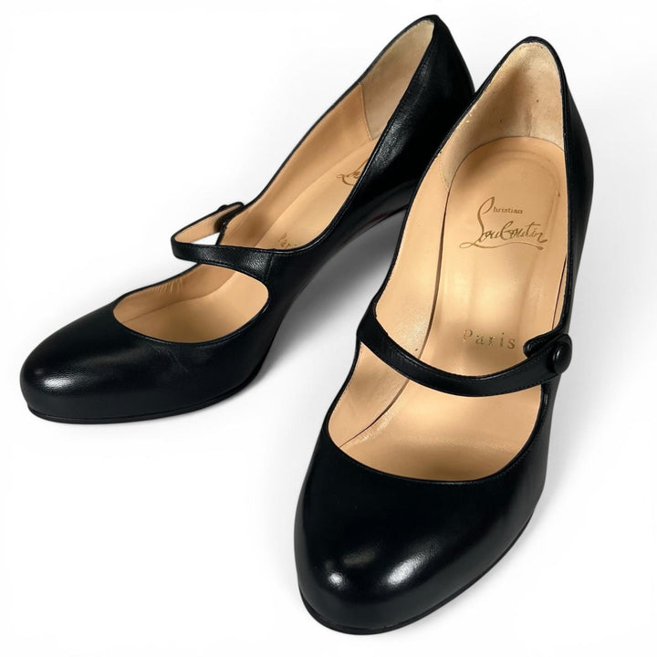 Great Christian Louboutin pumps CHARLEEN 85 KID black leather Women 36 3140079