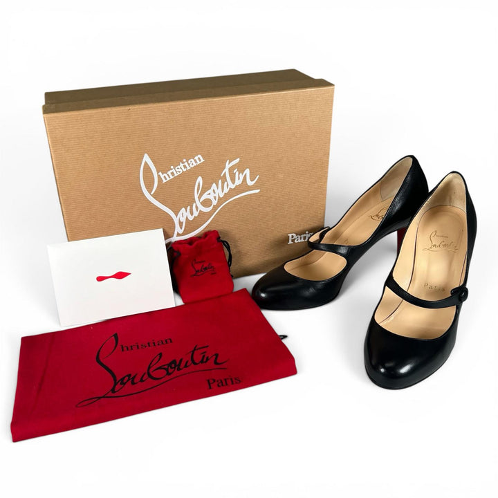 Great Christian Louboutin pumps CHARLEEN 85 KID black leather Women 36 3140079