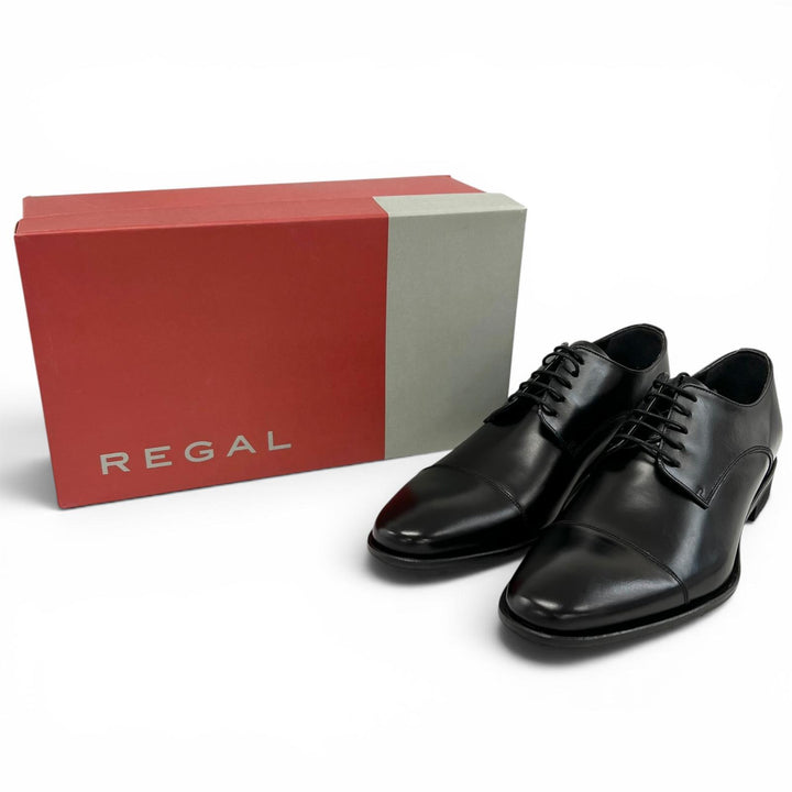 Pristine REGAL Leather shoes Straight-tip derby shoes black leather 24.5cm 241S