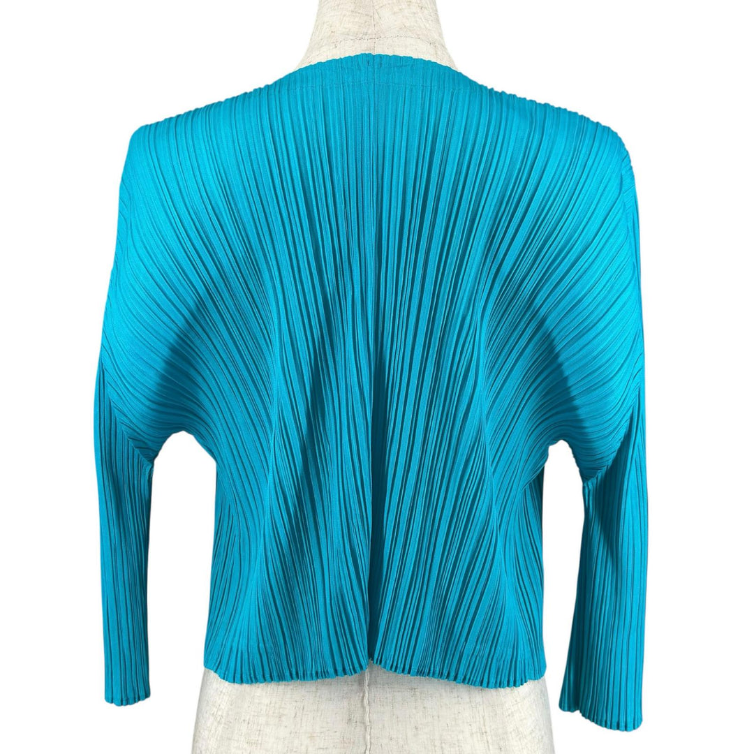 Great PLEATS PLEASE cardigan Front open Light blue polyester Women 3 PP41-JO801