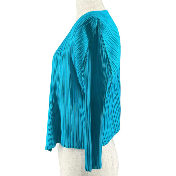 Great PLEATS PLEASE cardigan Front open Light blue polyester Women 3 PP41-JO801