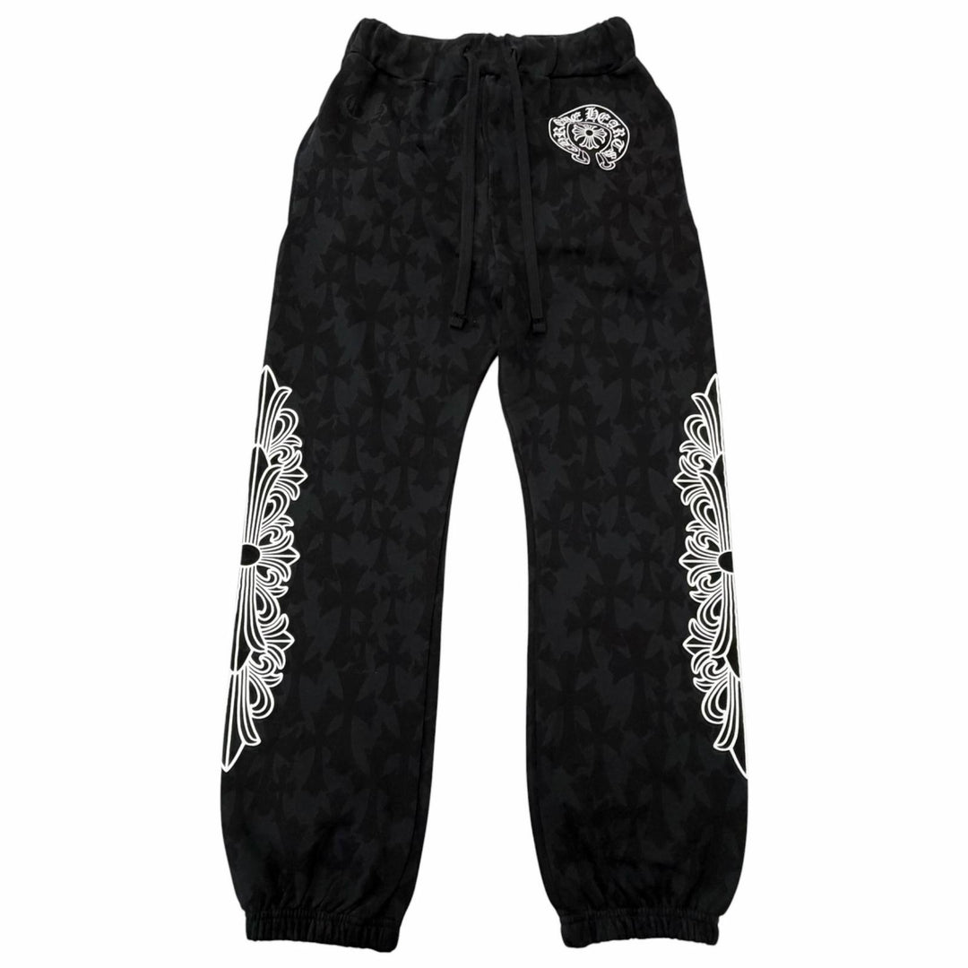 Excellent CHROME HEARTS Pants CEMETARY PRINT SWEAT PANTS