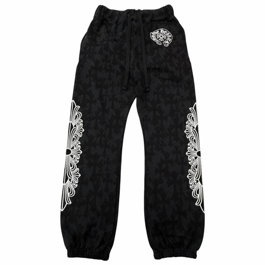 Excellent CHROME HEARTS Pants CEMETARY PRINT SWEAT PANTS
