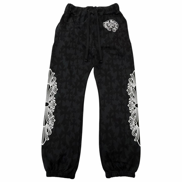 Excellent CHROME HEARTS Pants CEMETARY PRINT SWEAT PANTS