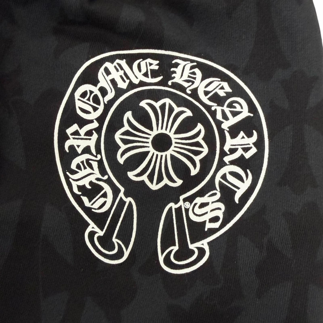 Excellent CHROME HEARTS Pants CEMETARY PRINT SWEAT PANTS