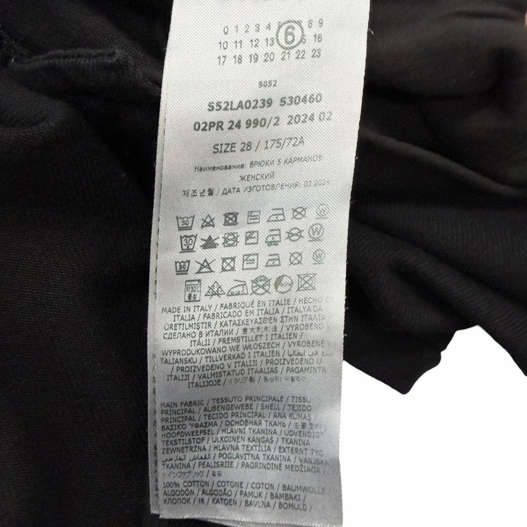 Excellent MM6 Maison Margiela Denim pants wide black cotton mens 28 S52LA0239